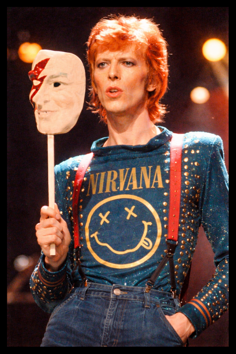 David Bowie v tričku Nirvana