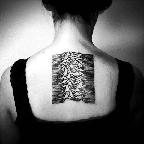 Tetovanie motívom Unknown Pleasures