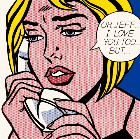 Roy Lichtenstein, ...Oh, Jeff...I Love You, Too...But...<br /> Pop art, 121.9 cm × 121.9 cm
