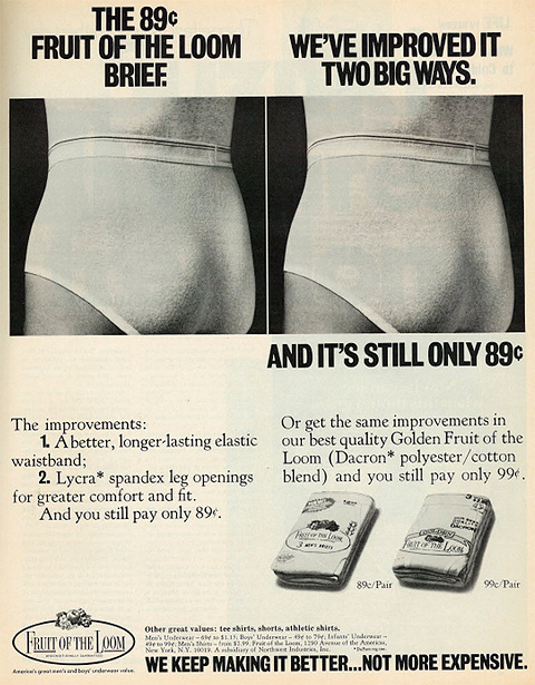Produktový reklamný leták z roku 1971: Slipy iba za 89 centov