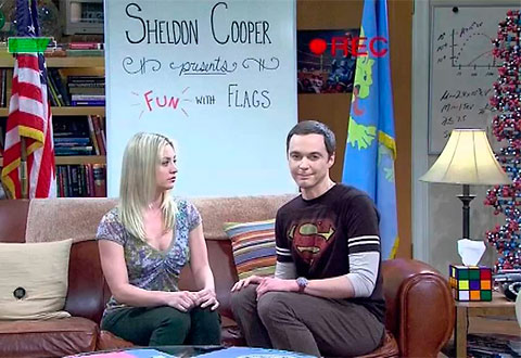 Sheldon Cooper v tričku s potlačou Superman
