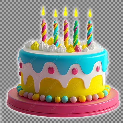 Stock Adobe dizajn pre potlač na tričko - torta narodeniny