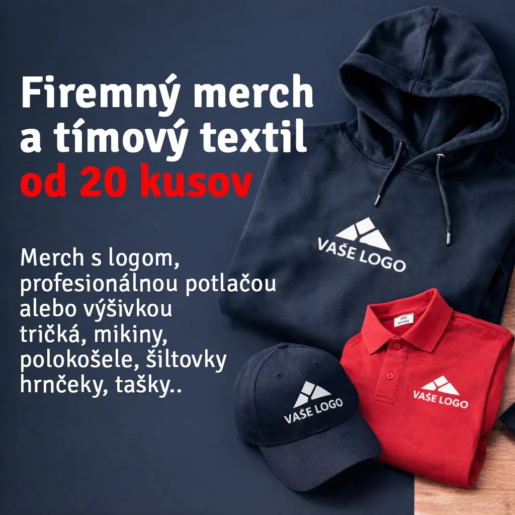 Skupinový merch tričká s tímovou potlačou
